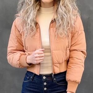 Women's Tan Bomber Jacket